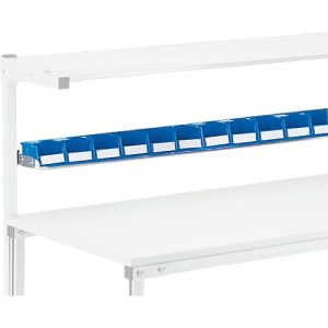 ESD-Kästenbord Treston, für Arbeitstisch TPH, B 1500 x T 141 x H 30 mm, Stahl, hellgrau