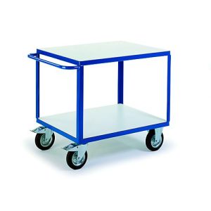 ESD-Tischwagen mit 2 Ladeflächen, 1000 x 700 mm, Tragkraft 500 kg