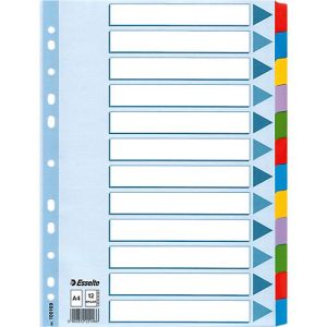 Esselte Karton-Register Mylar, 12 Taben blanko