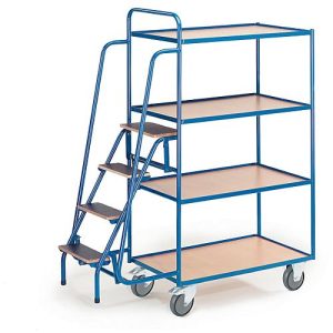 Etagenwagen mit Trittstufen, 4 Etagen