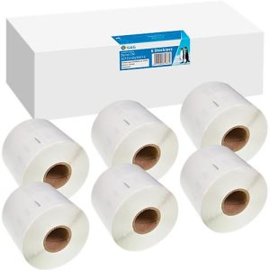 Etiketten G&G, kompatibel zu Dymo 99014/S0722430, 6×220 Stück, ablösbar, B 101 x H 54 mm weiß
