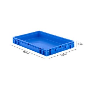 Euro Box Serie EF 6070, aus PP, Inhalt 14,3 L, geschlossene Wände, Unterfassgriff, blau