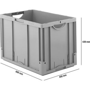 Euro Box Serie LTB 6420, aus PP, Inhalt 82,3 L ohne Deckel, grau