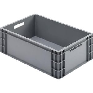 Eurokasten Ringoplast, 53 l, lebensmittelgeeignet, geschlossen, 2 Durchgriffe, L 600 x B 400 x H 223 mm, Kunststoff, grau