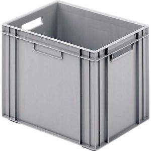 Eurokasten Ringoplast, für Fachwerkeinsätze geeignet, geschlossen, mit 2 Durchgriffen, B 400 x T 300 x H 322 mm, grau