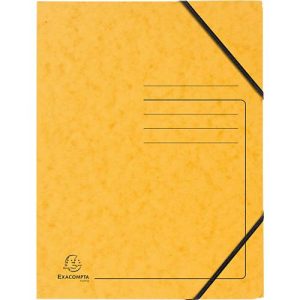 Exacompta Eckspannmappe, DIN A4, mit Gummizug, beschriftbar, Colorspan-Karton, 355 g/m², gelb