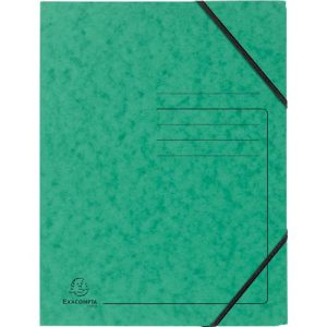 Exacompta Eckspannmappe, DIN A4, mit Gummizug, beschriftbar, Colorspan-Karton, 355 g/m², grün