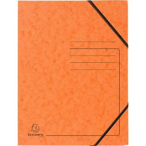 Exacompta Eckspannmappe, DIN A4, mit Gummizug, beschriftbar, Colorspan-Karton, 355 g/m², orange