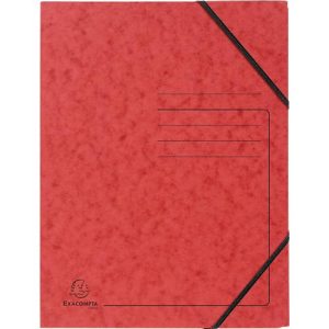 Exacompta Eckspannmappe, DIN A4, mit Gummizug, beschriftbar, Colorspan-Karton, 355 g/m², rot