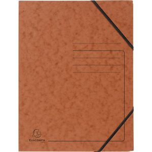 Exacompta Eckspannmappe, DIN A4, mit Gummizug, beschriftbar, Colorspan-Karton, 355 g/m², tabak