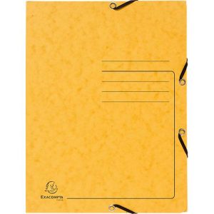 Exacompta Sammelmappe, DIN A4, mit Gummizug, 3 Klappen, beschriftbar, Colorspan-Karton, 355 g/m², gelb