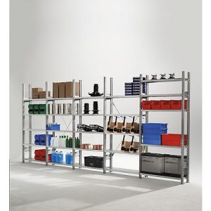 Fachbodenregal R3000, B 5155 x H 2278 mm, Grund-/Anbauregal, 25 Böden verzinkt, 400 mm Tiefe