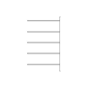 Fachbodenregal SSI Schäfer R3000, Anbauregal, 5 verzinkte Böden, Tiefe 600 mm, Fachlast 250 kg, B 1345/1315 x H 1960 mm