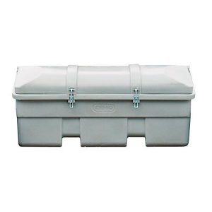 Fahrzeugbox CEMO, Polyethylen, 750 l, L 1840 x B 740 x H 940 mm, nestbar, grau/orange
