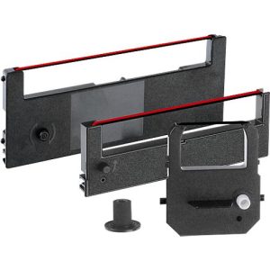 Farbbandkassette für Zeiterfassungsgeräte, schwarz/rot