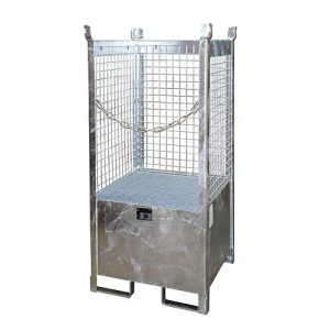 Fass-Stapelpalette Bauer FSP-1 D, Drahtgitter-Wände, Kapazität 1 x 200 l Fass, verzinkt