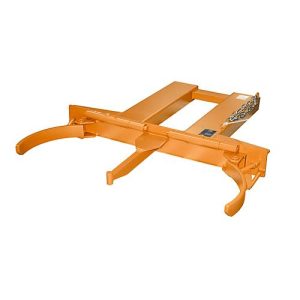 Fassgreifer BAUER FK-lI, Stahl, 1000 kg Tragkraft, für 200 l Fässer, B 1230 x T 1320 x H 165 mm, orange