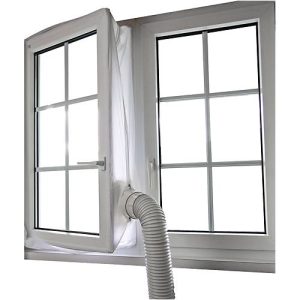 Fensterkit-Abluftzubehör, für Fenster bis 4 m, wasserabweisend, bis 40° waschbar, inkl. Klettband, Polyester, weiß