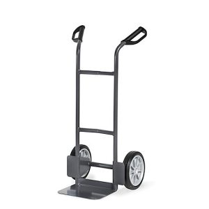 fetra ESD-Stahlrohrkarre, mit Schaufel, ESD-Sicherheitsgriffe, schiefergrau, Tragkraft 200 kg