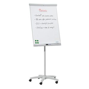 Flipchart Franken U-Act!Line mobil, 700×1000 mm, mit 5 Rollen, magnetisch, recycelt, hellgrau