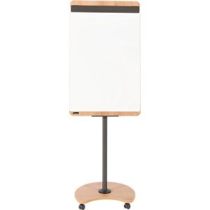 Flipchart Rocada Natural Mobil, Stahlboard, Rahmen in Holzoptik, mit Rollen
