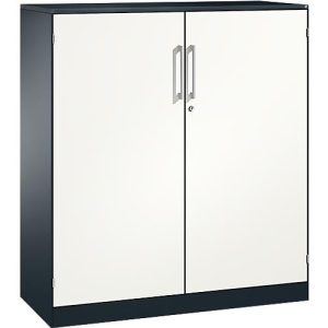 Flügeltürenschrank ASISTO C 3000, 3 Ordnerhöhen, B 1200 mm, anthrazit/weiß