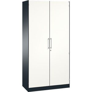 Flügeltürenschrank ASISTO C 3000, 5 Ordnerhöhen, B 1000 mm, anthrazit/weiß