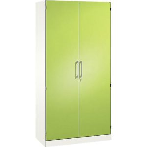 Flügeltürenschrank ASISTO C 3000, 5 Ordnerhöhen, B 1000 mm, weiß/virdingrün