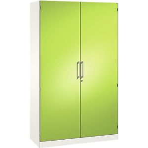 Flügeltürenschrank ASISTO C 3000, 5 Ordnerhöhen, B 1200 mm, weiß/virdingrün