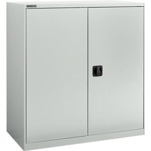 Flügeltürenschrank Schäfer Shop Select MS-i 12409, Stahlblech, B 950 x T 400 x H 1215 mm, 3 OH, Lichtgrau, bis 150 kg