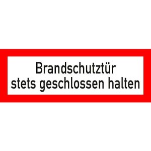 Folie ‚Brandschutztür‘, selbstklebend