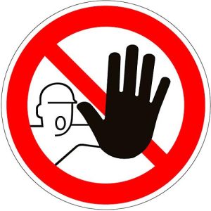 Folie ‚Zutritt für Unbefugte verboten‘, 5 Stück