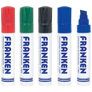 Franken Boardmarker Jumbo Z1909, nachfüllbar, 4 Stück, farblich sortiert, Strichstärke 4 – 12 mm