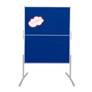 Franken Moderationstafel PRO, klappbar, beidseitig verwendbar, B 1200 x H 1500 mm, Filz, blau, MT880303