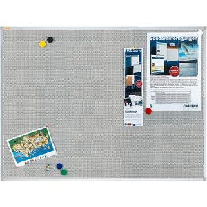 Franken Pinnwandtafel Pin’n’Mag X-tra!Line, Textil + Metallgitter, Aluminiumrahmen, 1200 x 900 mm, PM3603