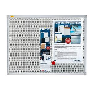 Franken Pinnwandtafel Pin’n’Mag X-tra!Line, Textil + Metallgitter, Aluminiumrahmen, 600 x 450 mm, PM3612