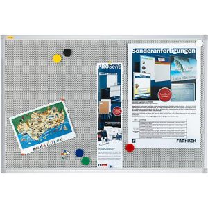 Franken Pinnwandtafel Pin’n’Mag X-tra!Line, Textil + Metallgitter, Aluminiumrahmen, 900 x 600 mm, PM3602