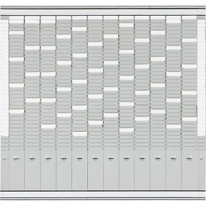 FRANKEN T-Kartentafel Jahresplaner, 81,9 x 78 cm, 12 Träger + 2 Index, 35 Schlitze, PV-SET4