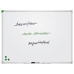Franken Whiteboard U-Act!Line®, Hoch- & Querformat, emailliert, magnethaftend, recycelbar, mit Ablageschale, B 1800 x H 1200 mm
