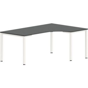 Freiformtisch NEVADA, B 1800 x T 1200/800 x H 740 mm, quadratisch, dunkelgrau/weiß