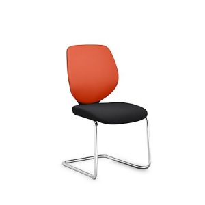 Freischwinger GIROFLEX 353, Polsterrücken, Präzisionsstahlrohr stapelbar, o. Armlehnen, orange/schwarz