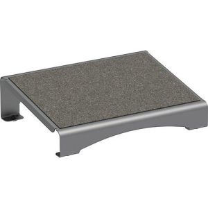 Fußstütze anthrazit, B 303 x T 404 x H 114 mm, pulverbeschichteter Stahl, rutschhemmend, Filzbelag grau meliert