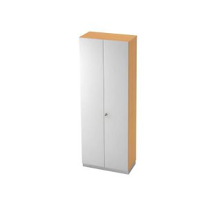 Garderobenschrank, 2 Ablagen, B 800 x T 420 mm, Buche-Dekor/silber