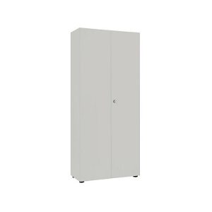 Garderobenschrank, 2-türig, B 80 cm, 6OH, silber