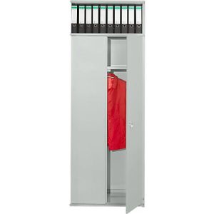 Garderobenstange für Regalsystem Kerkmann PROGRESS 500 T, mit Hutablage, B 750 x T 400 mm, Stahl verzinkt