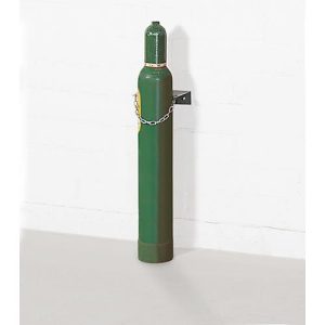 Gasflaschen-Wandhalterung, Stahl, B 195 x T 130 x H 60 mm, 1 Flasche Ø 140 mm, mit Kettensicherung