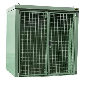 Gasflaschencontainer BAUER GFC-B M2, B 1570 x T 2125 x H 2265, für 35 Gasflaschen, feuerbeständig, abschließbar, grün