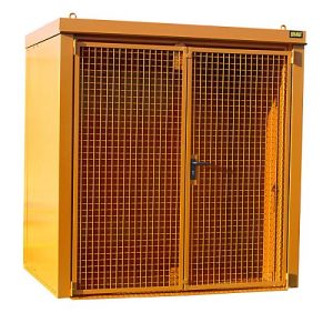 Gasflaschencontainer BAUER GFC-B M2, B 1570 x T 2125 x H 2265, für 35 Gasflaschen, feuerbeständig, abschließbar, orange