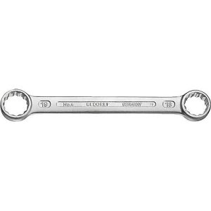 Gedore Doppelringschlüssel 4, SW 30 x 32 mm, Länge 320 mm, CV-Stahl, gerade, Zwölfkant mit UD-Profil