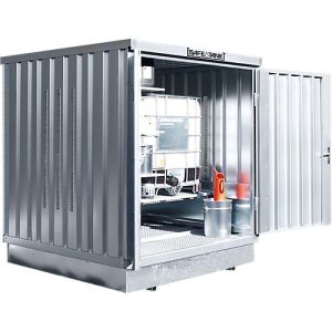 Gefahrstoffcontainer SAFE Tank 400 KTC, verzinkt, B 2100 x T 2170 x H 2400 mm, bis 1 x 1000 l IBC